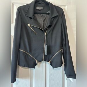 Blank NYC Black Women's Blazer with Gold Zippers